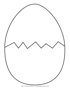 Cracked easter egg coloring page